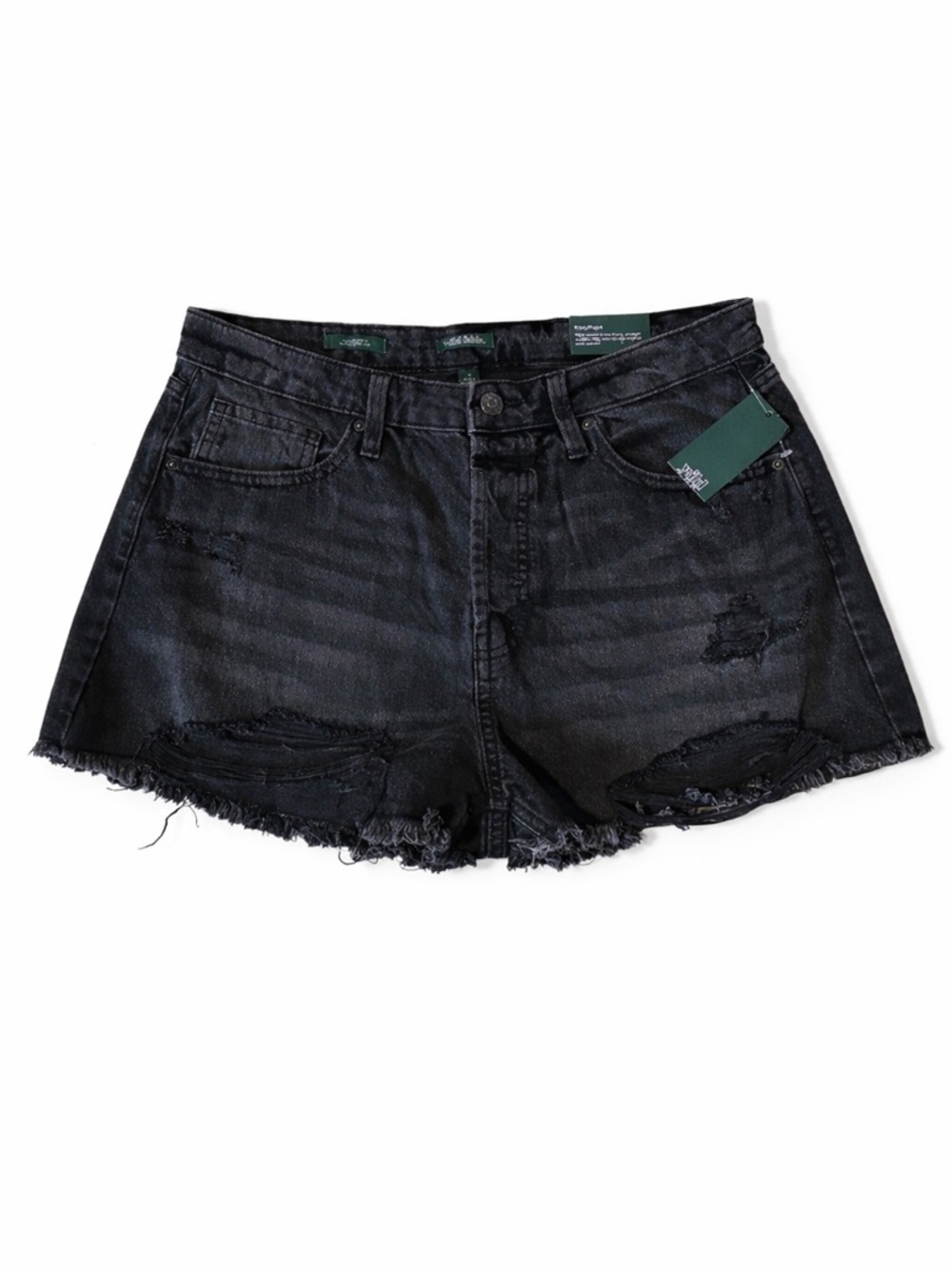 Wild Fable High Rise Black Distressed Denim Shorts NWT Sz 12